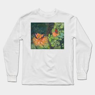 Kamehameha Butterlies with Orange Ohia Long Sleeve T-Shirt